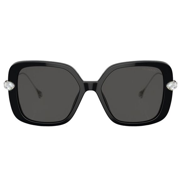Swarovski SK 6011 103887 Black Plastic Pillow Sunglasses Grey Lens